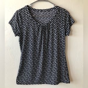 WORTHINGTON Womens Top Size Small Scoop Neckline Black & White Cap Sleeves New